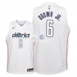 Camisetas de NBA Ninos Washington Wizards Troy Brown Jr Nike Blanco Ciudad 2018