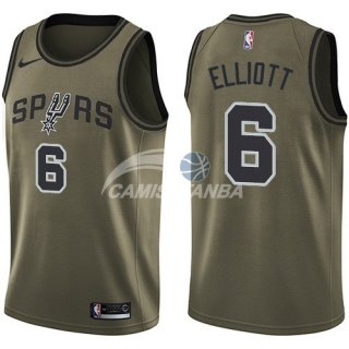 Camisetas NBA Salute To Servicio San Antonio Spurs Sean Elliott Nike Ejercito Verde 2018