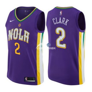 Camisetas NBA de Ian Clark New Orleans Pelicans Nike Púrpura Ciudad 17/18
