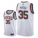 Camisetas NBA de Christian Wood Milwaukee Bucks Retro Blanco 18/19
