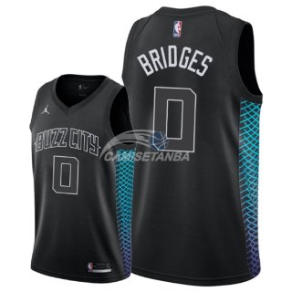 Camisetas NBA de Miles Bridges Charlotte Hornets Nike Negro Ciudad 2018