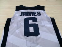Camisetas NBA de Lebron James USA 2012 blanco
