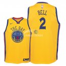 Camisetas de NBA Ninos Golden State Warriors Jordan Bell Nike Amarillo Ciudad 2018