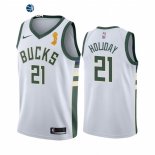 Camisetas NBA Milwaukee Bucks Bucks Jrue Holiday 2021 Finales Blanco Association