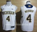 Camisetas NCAA Michigan Chirs Webber Blanco