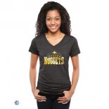 Camisetas NBA Mujer Denver Nuggets Negro Oro