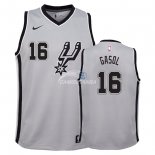 Camisetas de NBA Ninos San Antonio Spurs Pau Gasol Gris Statement 2018