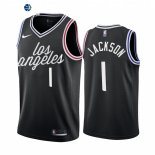 Camisetas NBA Nike Los Angeles Clippers NO.1 Reggie Jackson Negro Ciudad 2022-23