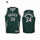 Camisetas de NBA Ninos Edición ganada Milwaukee Bucks Giannis Antetokounmpo Verde 2021