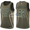 Camisetas NBA Salute To Servicio Milwaukee Bucks Khris Middleton Nike Ejercito Verde 2018