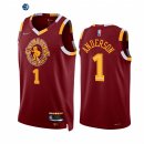 Camisetas NBA Nike Cleveland Cavaliers NO.1 Justin Anderson 75th Season Diamante Rojo Ciudad 2021-22