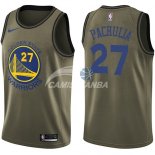 Camisetas NBA Salute To Servicio Golden State Warriors Zaza Pachulia Nike Ejercito Verde 2018