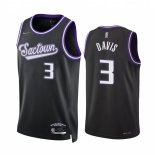 Camisetas NBA Nike Sacramento Kings NO.3 Terence Davis 75th Season Diamante Negro Ciudad 2022