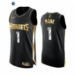 Camiseta NBA de Malik Monk Charlotte Hornets Negro Oro 2020-21
