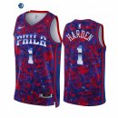 Camisetas NBA Nike Philadelphia Sixers NO.1 James Harden Select Series Rojo Azul 2022