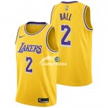 Camisetas NBA de Lonzo Ball Los Angeles Lakers Amarillo Icon 18/19