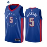 Camiseta NBA de Detroit Pistons Frank Jackson Nike Azul Ciudad 2021