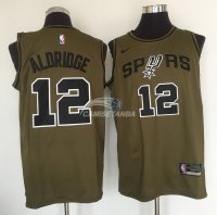Camisetas NBA Salute To Servicio San Antonio Spurs LaMarcus Aldridge Nike Ejercito Verde 2018