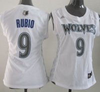 Camisetas NBA Mujer Ricky Rubio Minnesota Timberwolve Blanco