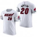 Camisetas NBA de Manga Corta Justise Winslow Miami Heats Blanco 17/18