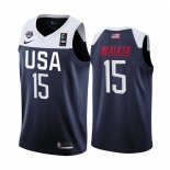 Camisetas Copa Mundial de Baloncesto FIBA 2019 USA Kemba Walker Marino