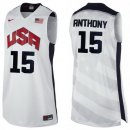 Camisetas NBA de Carmelo Anthony USA 2012 blanco