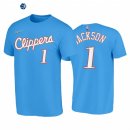 T Shirt NBA Los Angeles Clippers NO.1 Reggie Jackson 75th Azul Ciudad 2021-22