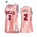 Camisetas NBA Mujer Chicago Bulls NO.2 Lonzo Ball 75th Aniversario Rosa Oro 2022