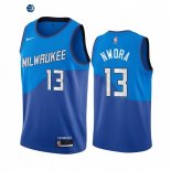 Camiseta NBA Ninos Milwaukee Bucks Jordan Nwora Azul Ciudad 2020-21