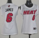 Camisetas NBA Mujer Lebron James Miami Heat Blanco