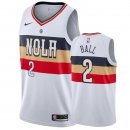 Camisetas NBA De New Orleans Pelicans Lonzo Ball Blanco Earned 2019-20