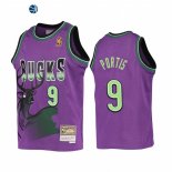 Camisetas NBA Ninos Milwaukee Bucks Bobby Portis Purpura Hardwood Classics
