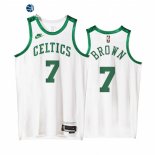 Camisetas NBA de Boston Celtics Jaylen Brown 75th Anniversary Blanco Classic 2021