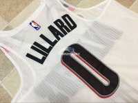 Camisetas NBA de Damian Lillard Portland Trail Blazers Todo Blanco 17/18