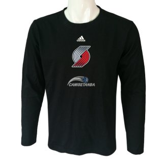Camisetas NBA Manga Larga Portland Trail Blazers Negro