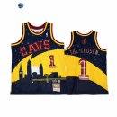 Camisetas NBA Cleveland Cavaliers NO.1 Cleveland Cavaliers X BR Remix Oro Azul Hardwood Classics