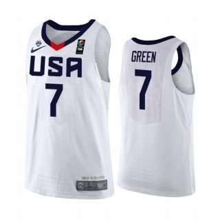 Camisetas Copa Mundial de Baloncesto FIBA 2019 USA Jalen Green Blanco