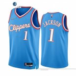 Camisetas NBA de Los Angeles Clippers Reggie Jackson 75th Azul Ciudad 2021-22