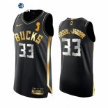 Camisetas NBA Milwaukee Bucks Kareem Abdul Jabbar 2021 Finales Negro Oro
