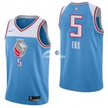 Camisetas NBA de De'Aaron Fox Sacramento Kings Nike Azul Ciudad 17/18