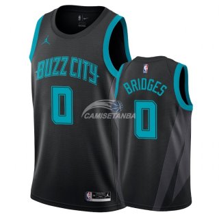 Camisetas NBA de Miles Bridges Charlotte Hornets Nike Negro Ciudad 18/19