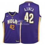Camisetas de NBA Ninos New Orleans Pelicans Alexis Ajinca Nike Púrpura Ciudad 2018