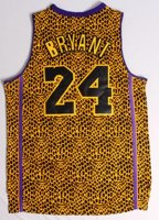 Camisetas NBA L.A.Lakers Luz Leopardo Bryant Dorado
