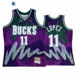 Camisetas NBA Milwaukee Bucks NO.11 Brook Lopez Purpura Throwback 2022