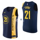 Camisetas NBA de Thaddeus Young Indiana Pacers Nike Marino Ciudad 17/18