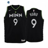 Camiseta NBA Ninos Minnesota Timberwolves Ricky Rubio Negro Ciudad 2020-21