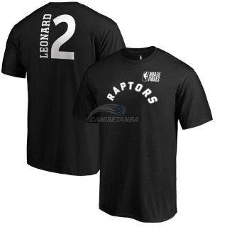 Camisetas NBA Toronto Raptors Kawhi Leonard 2019 Finales Manga Corta Negro 01