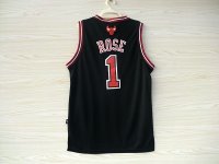 Camisetas NBA de Derrick Rose Chicago Bulls Negro Rojo