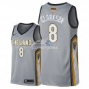 Camisetas NBA Cleveland Cavaliers Jordan Clarkson 2018 Finales Nike Gris Ciudad Parche
