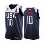 Camisetas Copa Mundial de Baloncesto FIBA 2019 USA Jayson Tatum Blanco Marino